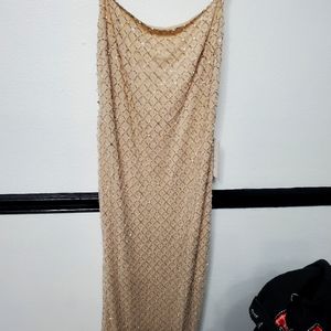 Beading sequin gold dress